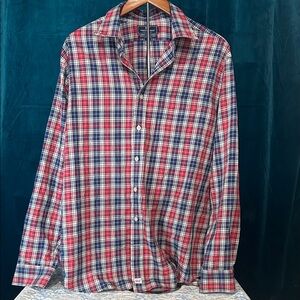 EUC Vineyard Vines Red and Blue Plaid Button-Down Shirt